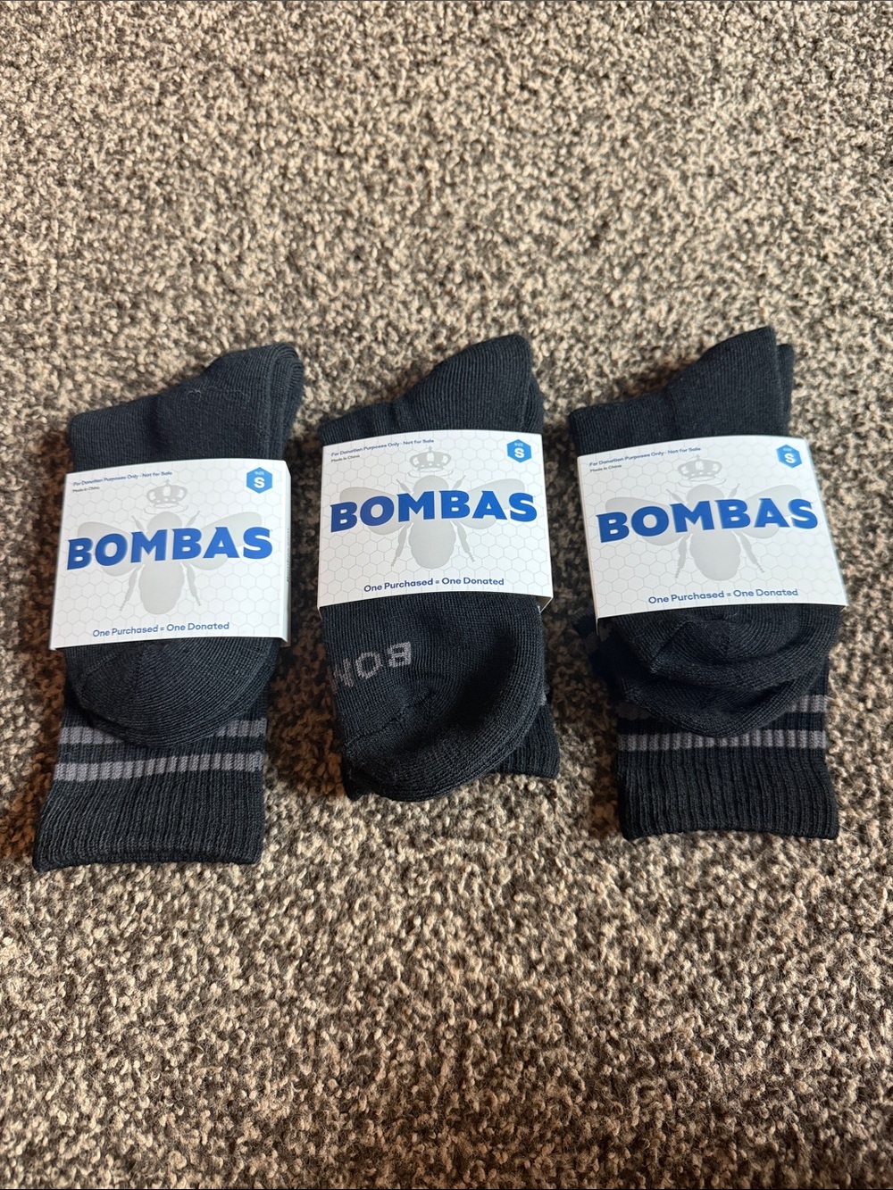 Bombas Men’s Black Athletic tall Socks with Grey Stripe – 3-Pack